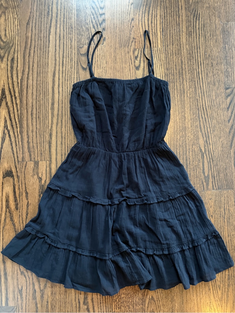 Express Black Spaghetti Strap Ruffle Sundress